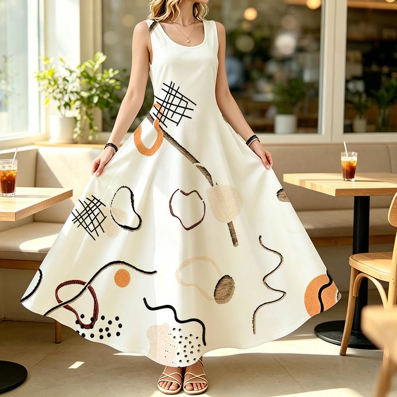 Women's Long Sleeveless Tank Dress,Beach Vacation Summer Outfit,Loose Fit Soft Fabric,Fashionable & Versatile for Daily Casual Wear