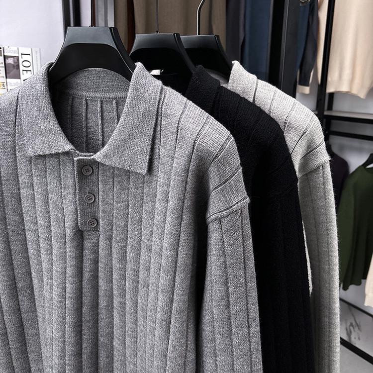 Trendy Men's Autumn-Winter Knit Sweater: Casual, Handsome, Internet Celebrity Style