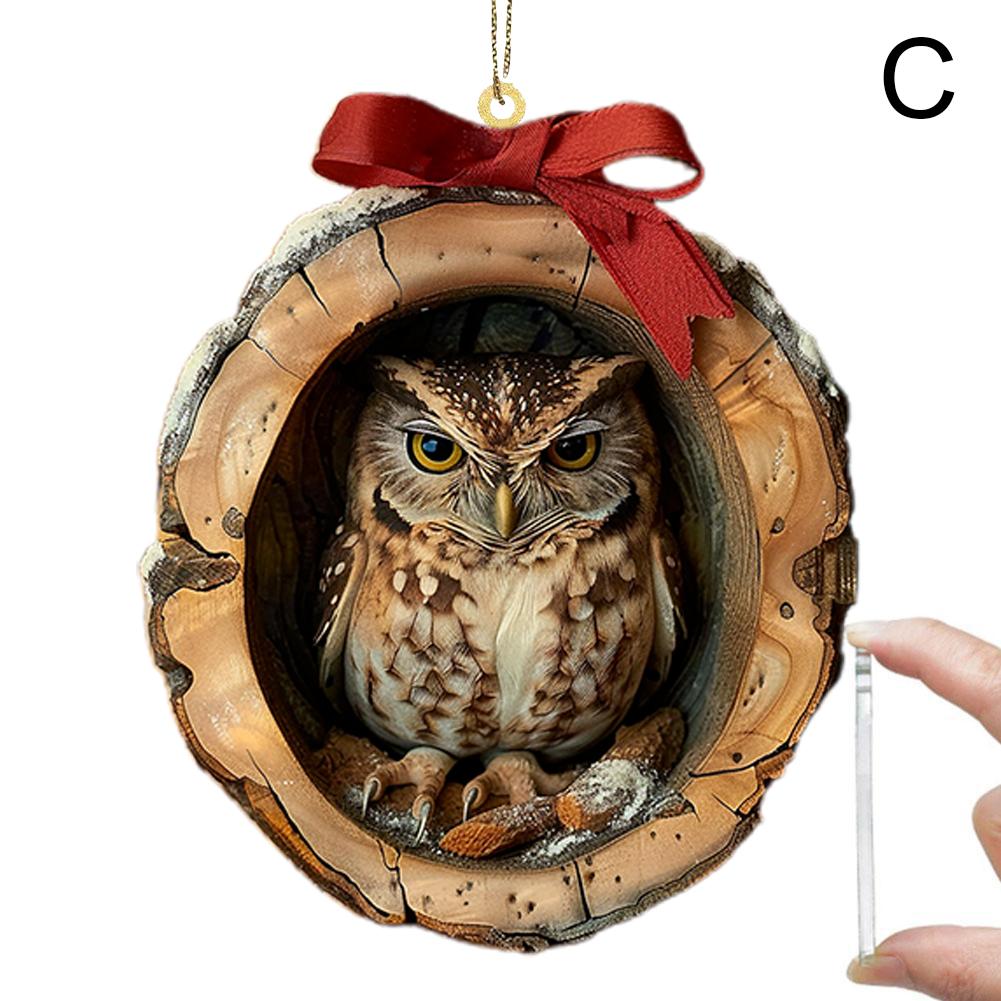 Christmas Ornaments Acrylic Cartoon Forest Acrylic Christmas Ornaments Seasonal Decor For Tree Ceiling Cute Hanging Pendants