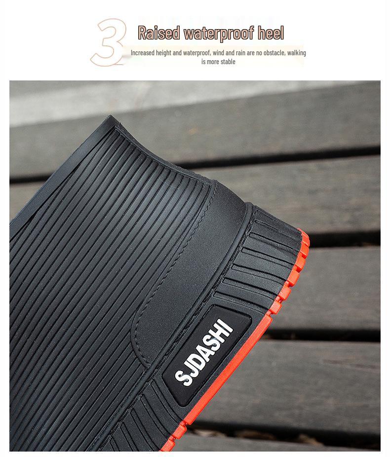 Men's Non-Slip Waterproof Short Rain Boots for Kitchen, Car Washing, Fishing, and More
