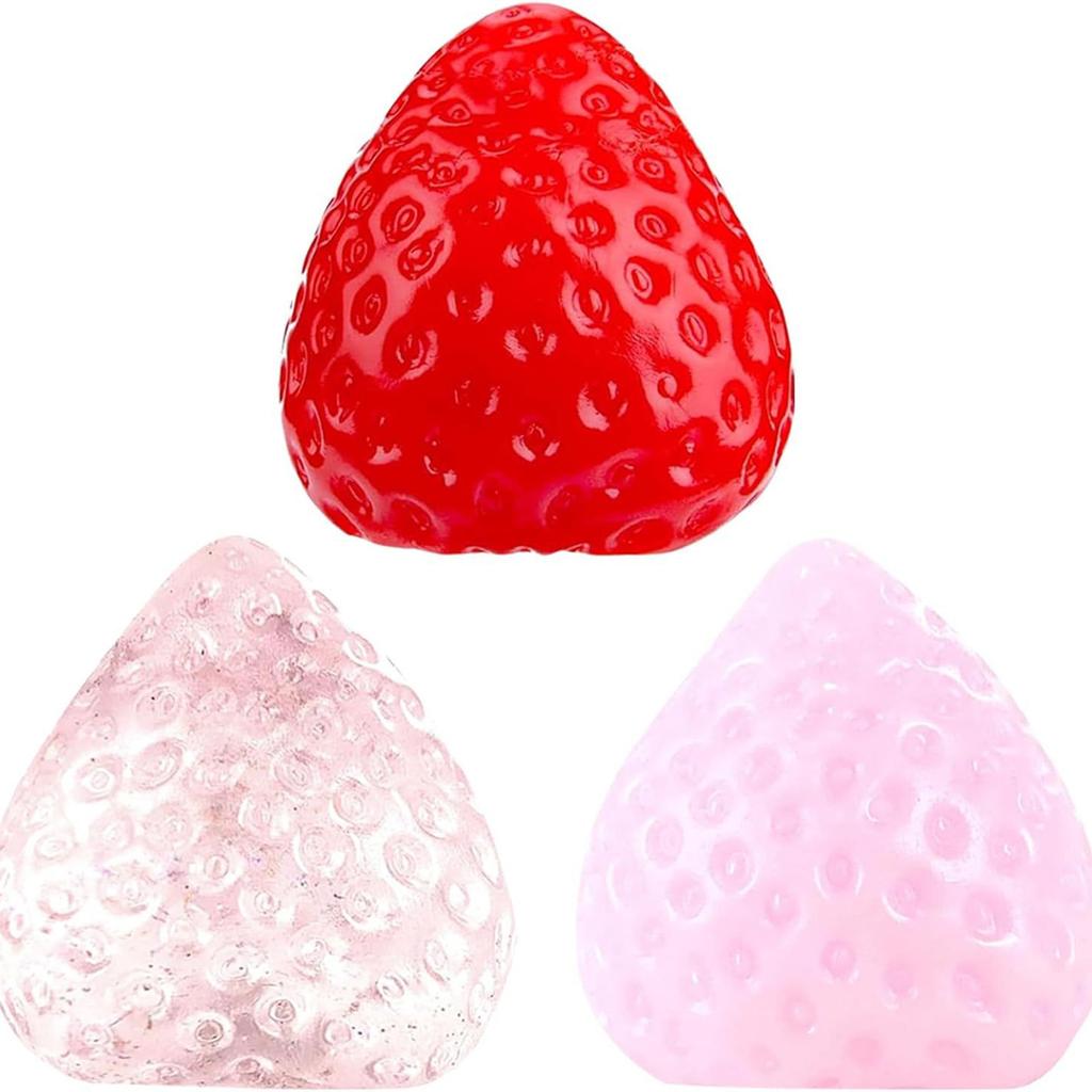 Simulated Strawberry Pinch Music, Novel Stress Relief Toy, Silicone Feel Stress Relief and Release Toy