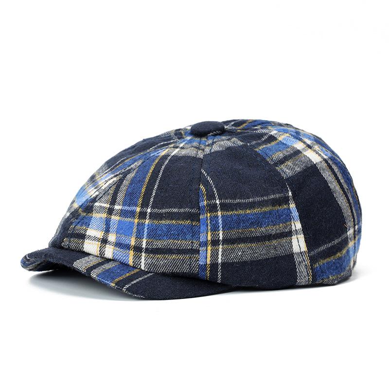 Bavlněný baret Pánská malířská čepice Newsboy čepice Klobouk Rybí kost Osmihranný klobouk