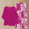 Summer New Arrival Women's Casual Outfit - Elegant Blouse and High Waist Pants 2pcs Set