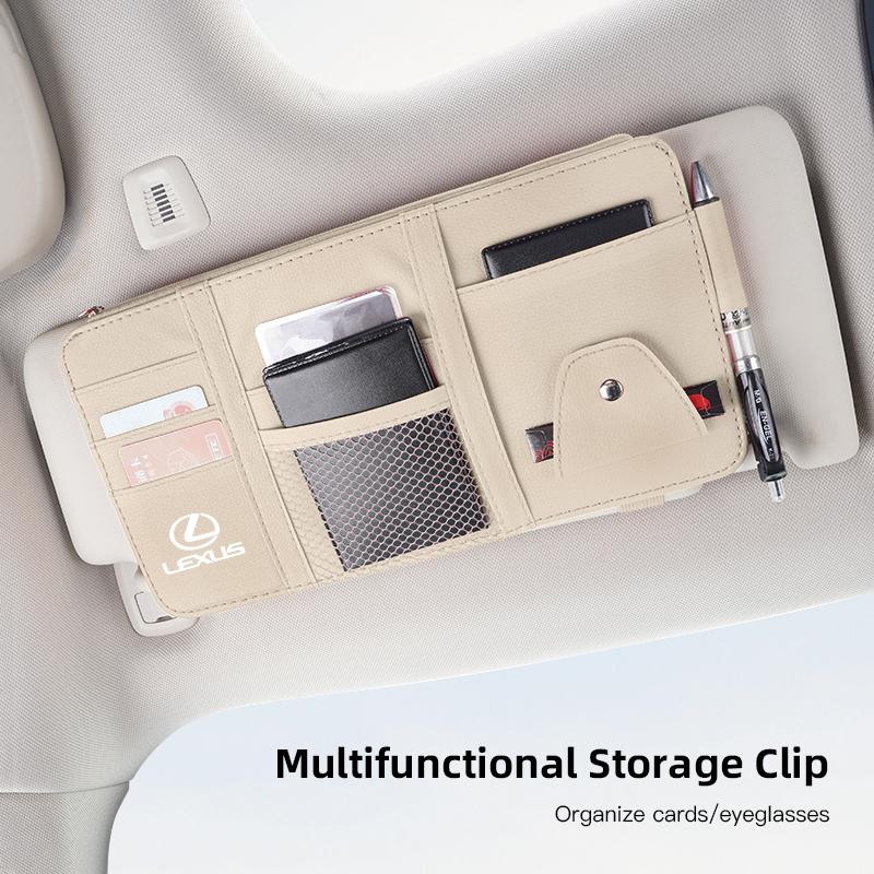 CKU5 Car Sun Visor Wallet Card Bag Sunglasses Holder For Lexus RX330 IS250 Ct200h ES300h RX350 IS300h NX300h Car Interior Accessories
