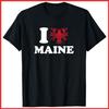 I Love Maine I Lobster Maine Black Cotton T-Shirt S-5XL
