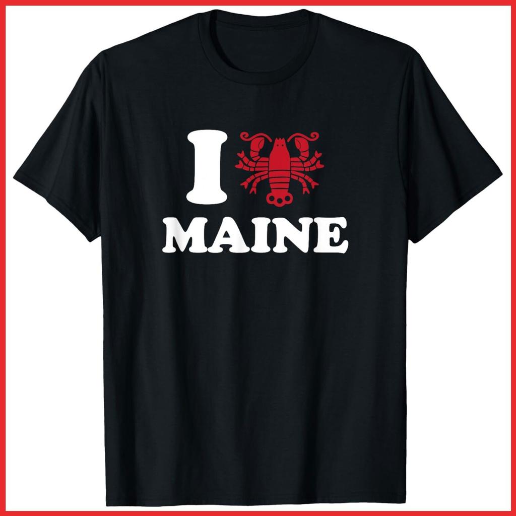 I Love Maine I Lobster Maine Black Cotton T-Shirt S-5XL