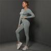 Traje de encaje perfecto para mujer, conjunto de Yoga, chándal de gimnasio de cintura alta, mallas con fruncido en la parte de atrás, ropa deportiva