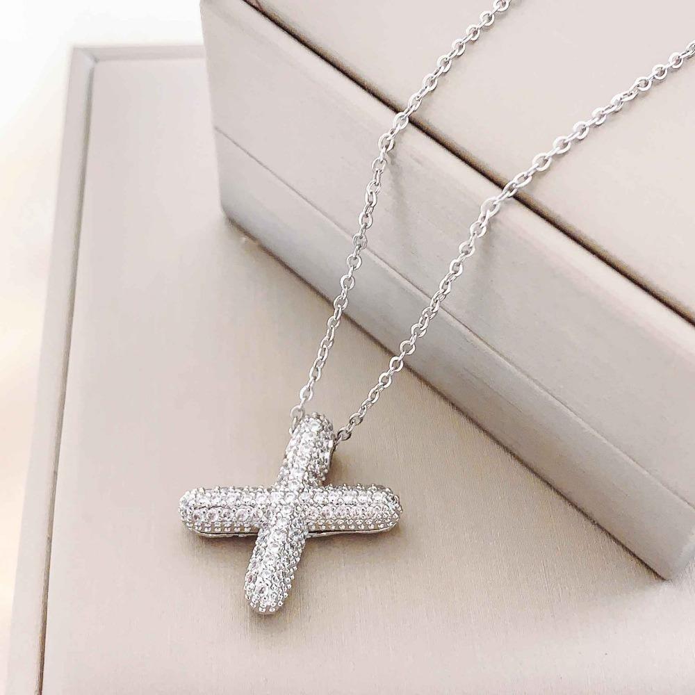 Necklace Female English Alphabet Necklace Female Hip Hop Full Zircon Delicate Clavicle Chain Personality Necklace