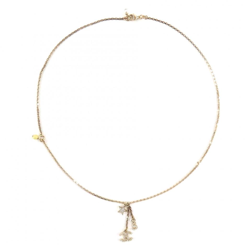 Great CHANEL Necklace Gold series Women C22S Used