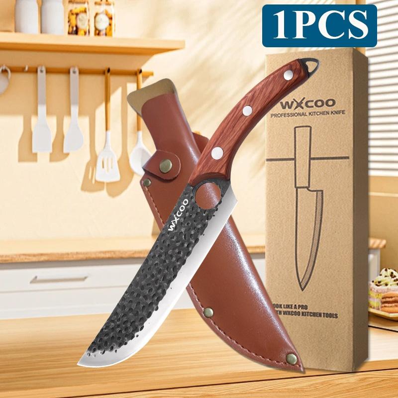 WXCOO Multifunctional Boning Knife Kitchen Knife Hand Forged Wooden Handle Perfect for Slicing Fruit Vegetable Knife