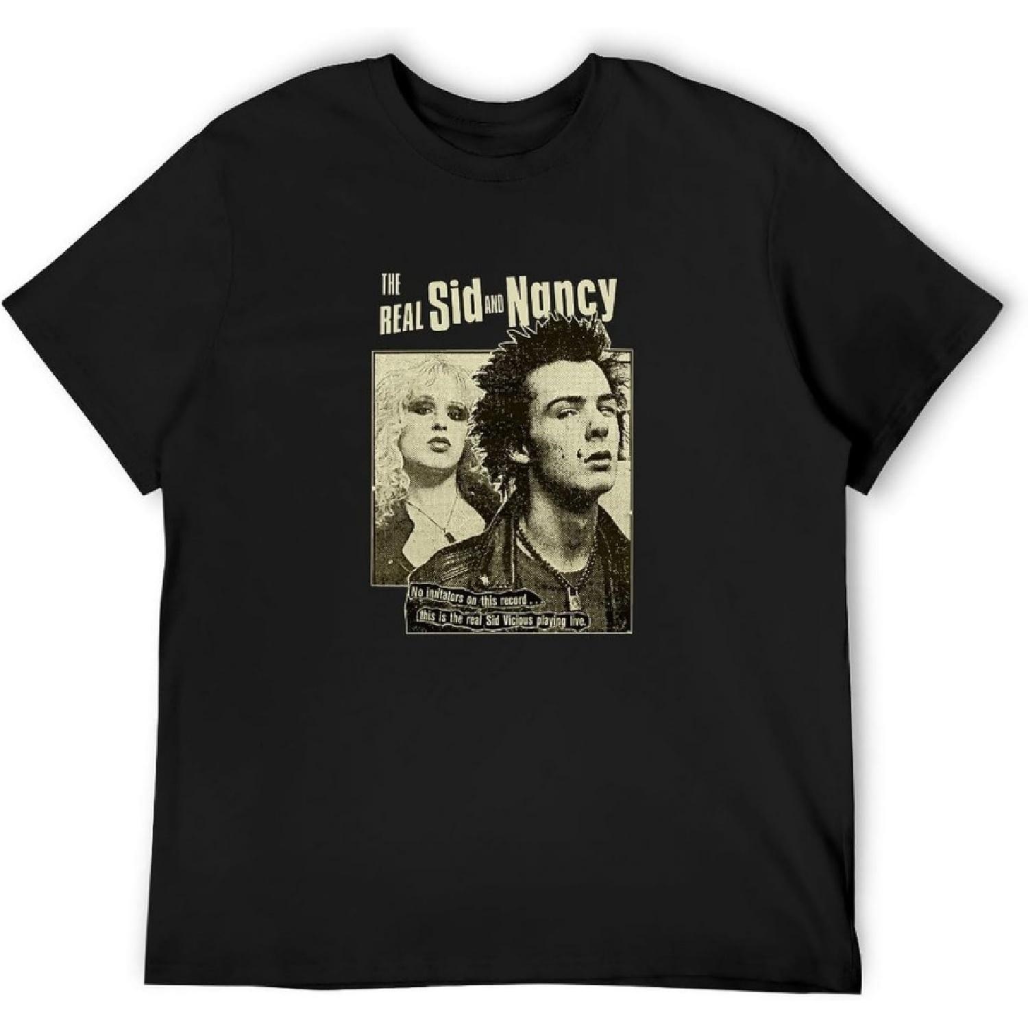 Huang Qi Мужская Панк Футболка The Real Sid Vicious & Nancy Английские Панк-Рокеры Винтажная Футболка с Коротким Рукавом Забавная Майка Черная S