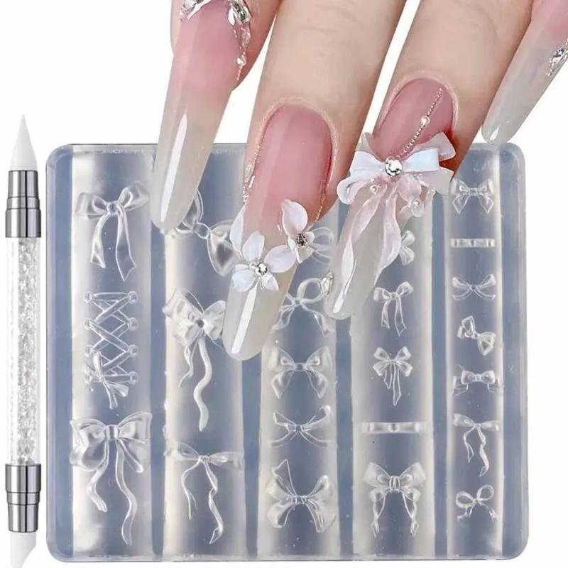 3D Silicone Flower Nail Mold – Lily & Hibiscus Petals, 2/3Pcs Resin Epoxy Modeling Template for Nail Art