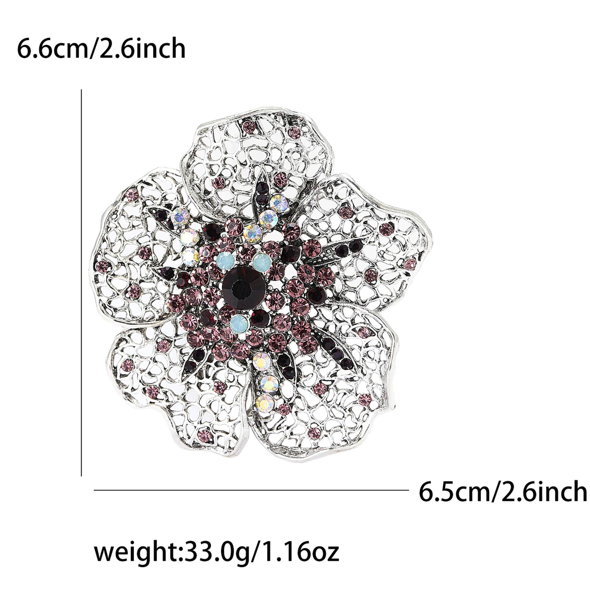 

Винтажная брошь-цветок из сплава тяжелой промышленности со стразами, средневековая универсальная женская шаль для костюма, корсаж, ювелирное украшение