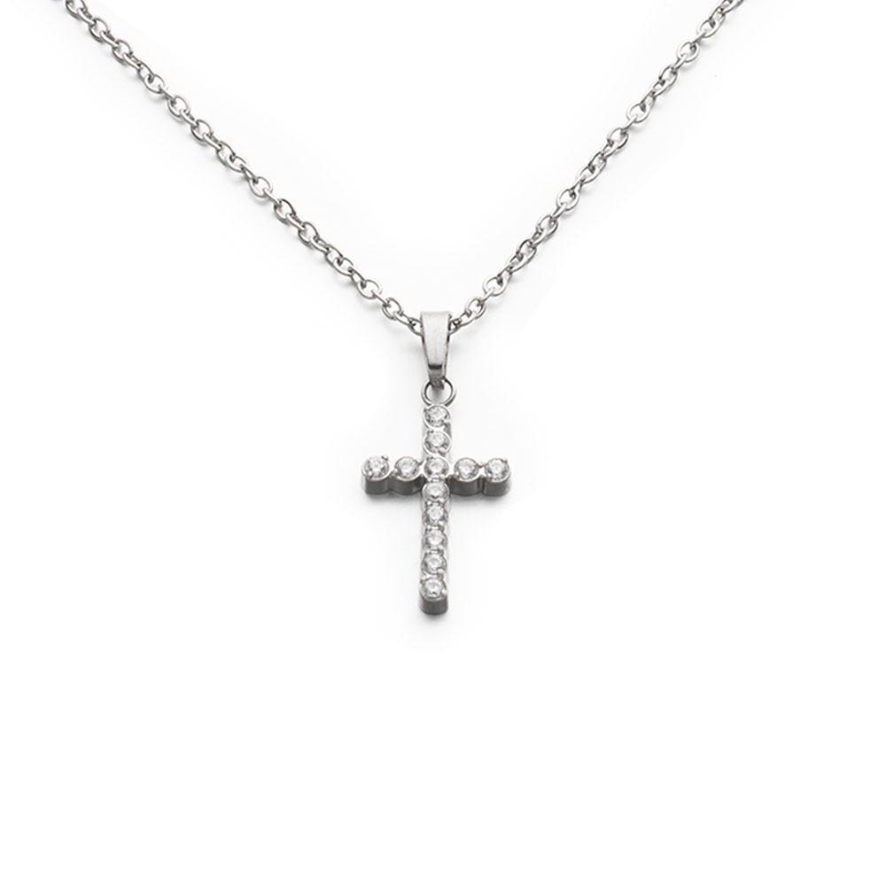 High-End Geometric Clavicle Chain: Stainless Steel Cross Pendant Necklace