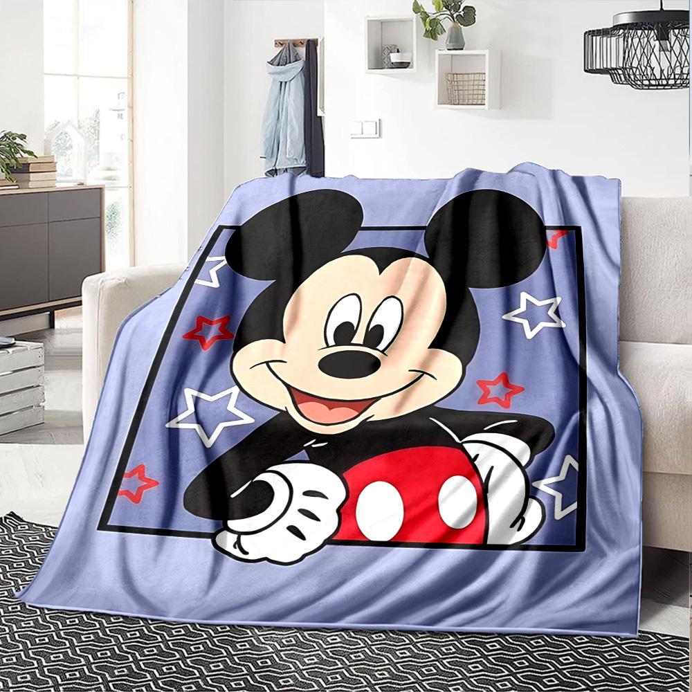 Mickey Mouse Adventure Flannel Blanket Super Soft Warm Cozy Blanket For Sofa Bed Office Travel Allseason Home Decor Gift