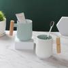 YIXI Simple Glass Toothbrush & Mouthwash Cup Set