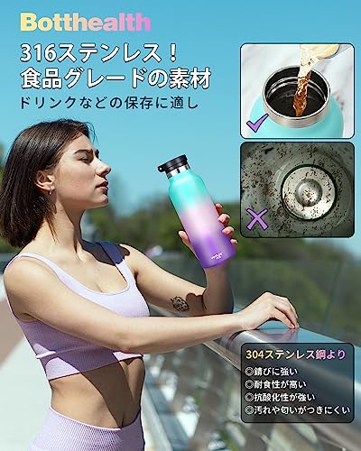 500ml Insulated Water Bottle for Kids, Straw Included, Direct Drinking, Leak-Proof, SUS316 Stainless Steel Vacuum Insulated Sports Bottle, Lightweight