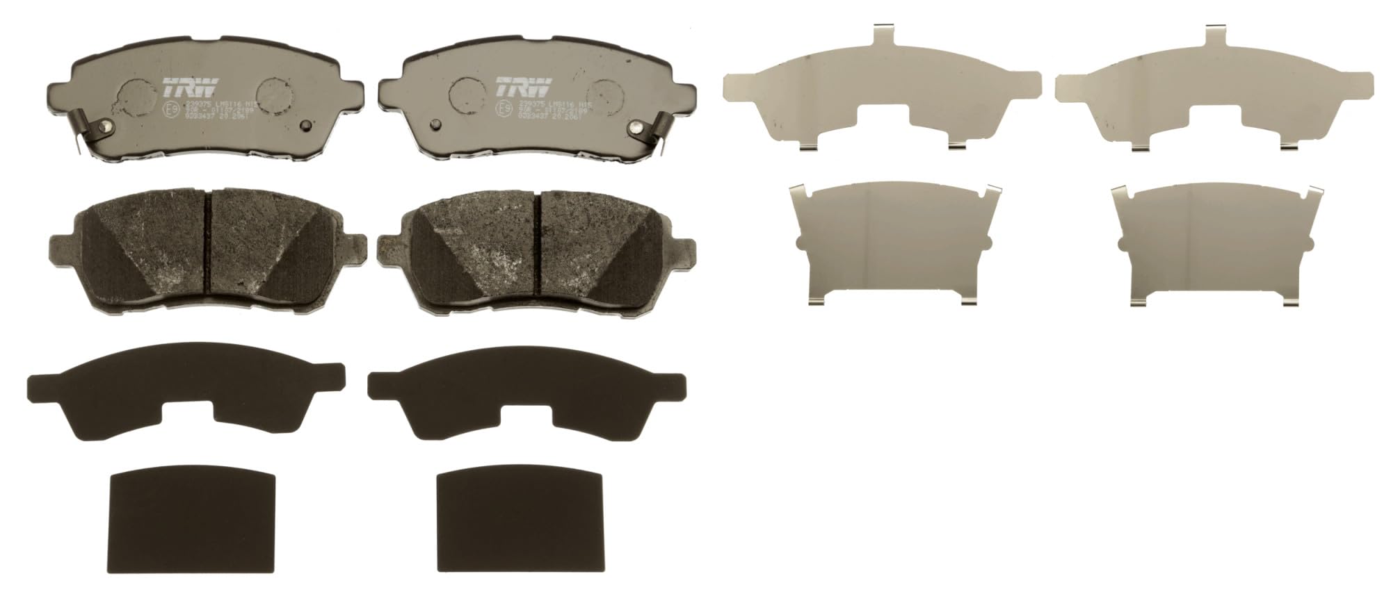 

TRW brake pads for 1 car front and rear set GDB3437