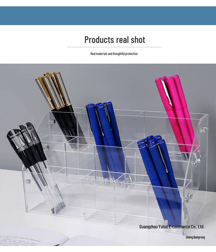Acrylic Pen Holder Display Stand for Stationery and Pencils