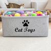 1/2pcs Cat Supplies Storage Basket Felt Material Cat Toy Organizer Basket With Handle Large Capacity Pet Supplies Organizer Box