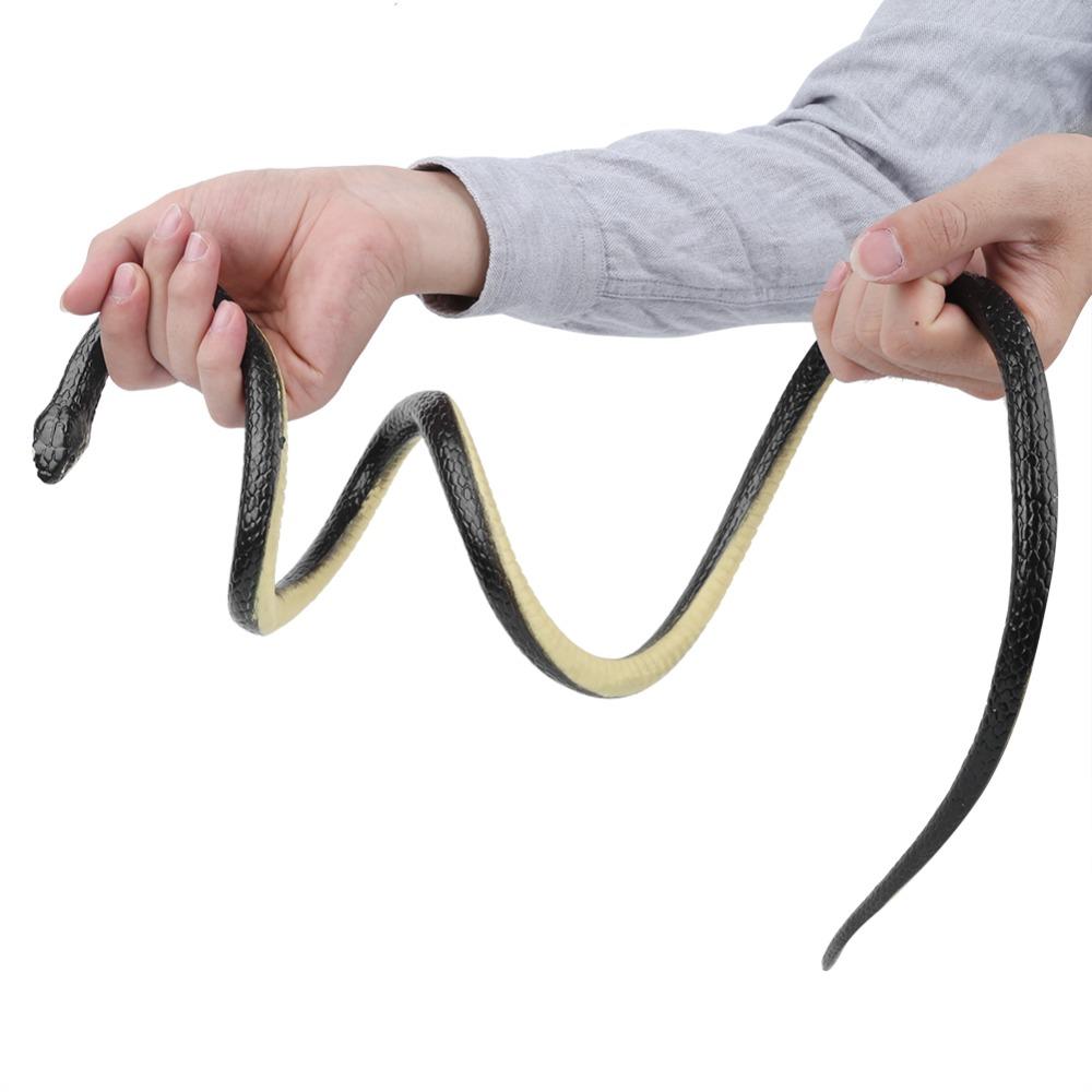 Black Color Simulation Snake Rubber Material Halloween Prop Fake Snake  Scene Decoration