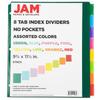 8 Tab Multicolor Plastic Index Dividers with Blank Inserts Organizing Binders School Office Home 9.75 X 11.5 Inches