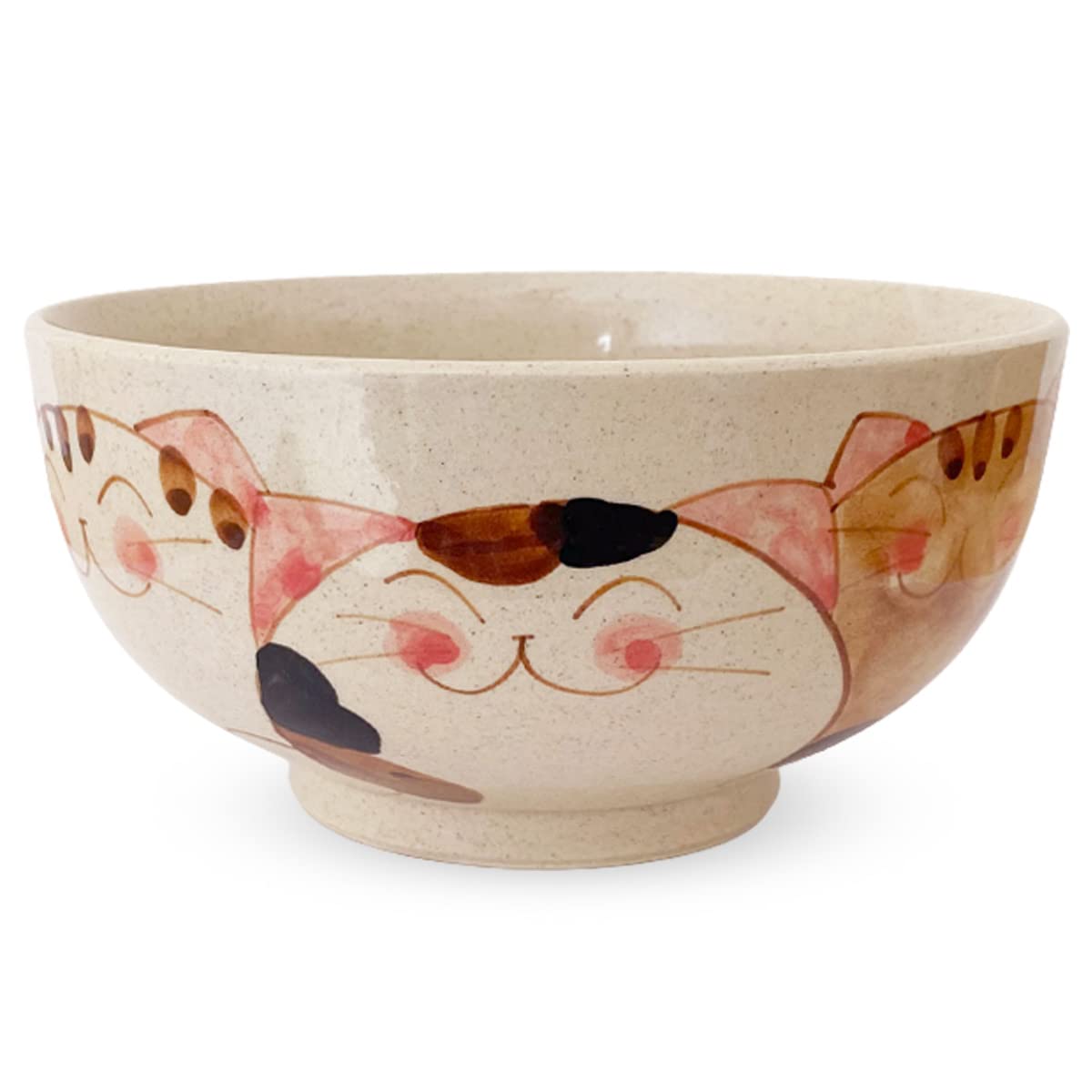 Large Rice Three Kittens Hasami Kobo Made in Japan J-kitchens Bowl, 1200cc, Design, Ware, Sho,