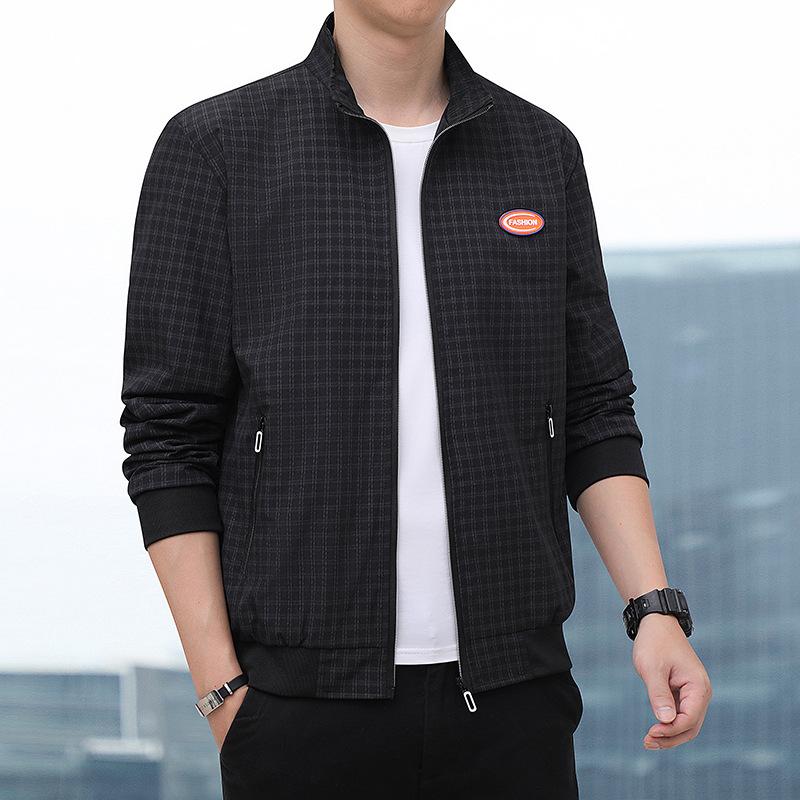 Baseball Collar Spring and Autumn Solid Color Versatile Casual Korean Version Loose Stand-up Collar Top Jacket Jacket