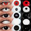 1 Paar Rote/Weiße/Schwarze Kontaktlinsen für Halloween Crazy Party Augen Make-up Linsen Anime Rollenspiel Pupillen