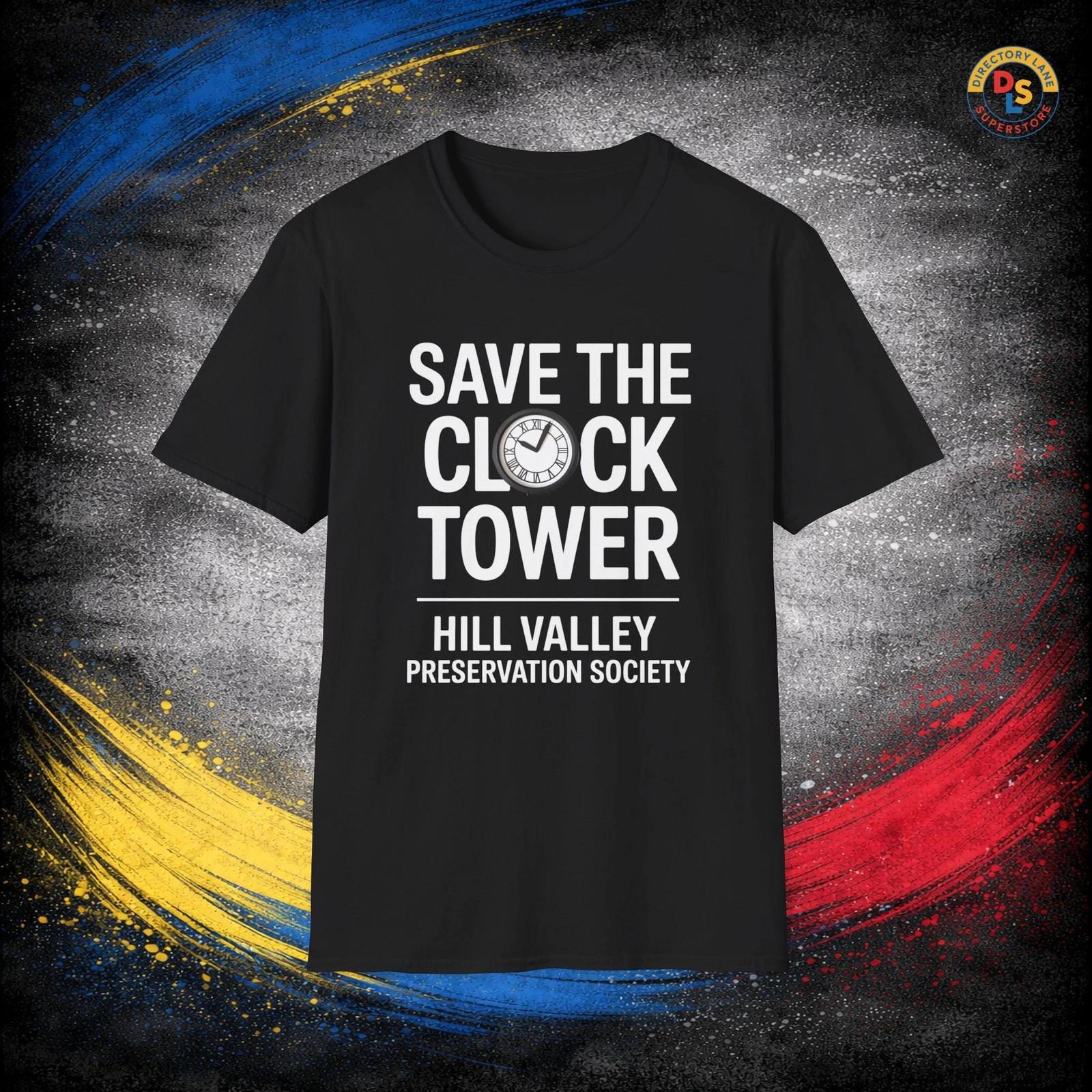 Save The Clock Tower T-Shirt Back to the Future Movie Unisex Softstyle Tee L