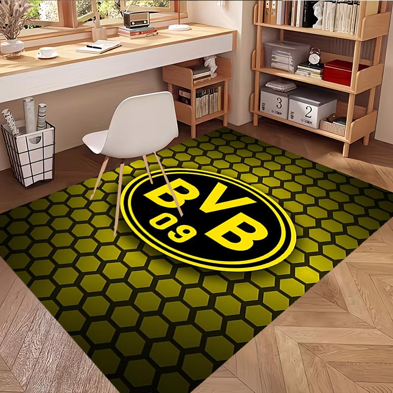 Borussia Dortmund Print Rug, Washable Floor Carpet, For Entryway Dorm Laundry Room Office Study, Home Decor Birthday Christmas Gift