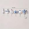 6 Hooks Mediterranean Style Coat Rack,Creative Wooden Ocean Home Decor, Practical Wholesale, Easy To Install, Wall Mounted, Metal and Wood, for Home