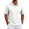 Polo tinta unita classica vestibilità slim manica corta top con colletto casual da lavoro abbottonatura tessuto confortevole per uomo e donna