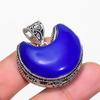 Blue Chalcedony Gemstone Handmade 925 Sterling Silver Jewelry Pendant 1.38" KJ-1582