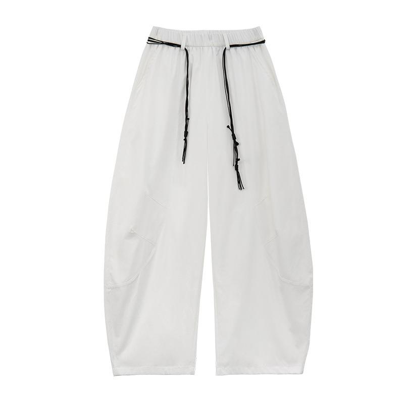 [Send waist rope] Scimitar quick-drying pants women's summer high waist and thin casual lazy casual loose wide-leg pants