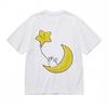 Women's Trend Classic T-Shirt Whimsical Rabbit On Yellow Celestial Body Art Tee