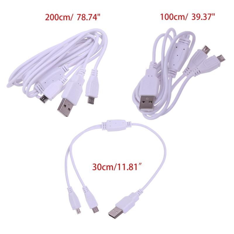 2 In 1 USB To Dual Micro USB Cable Charging Wire Cord Two Device USB Charger Splitter Cable for Cellphone