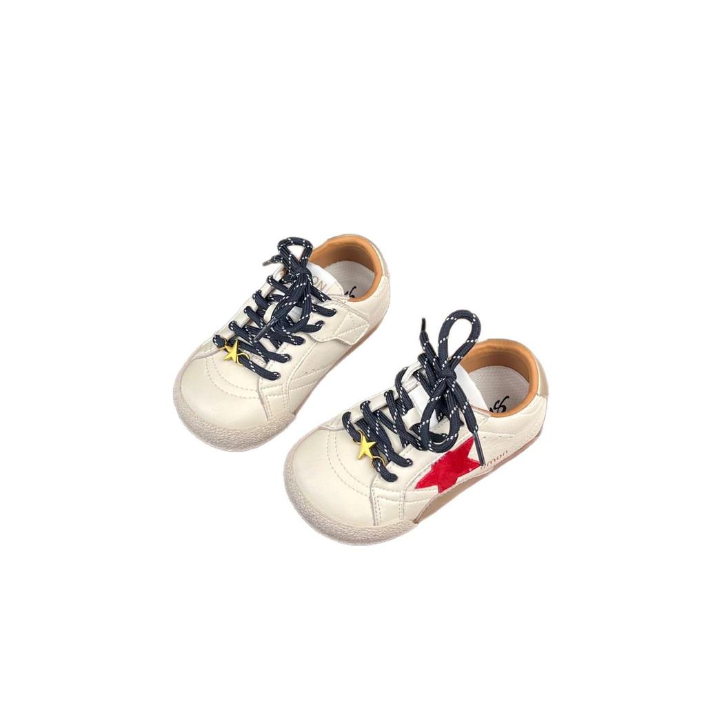 2026 Trendy Kids' Soft Sole Star Sneakers - Versatile Casual White Shoes for Toddlers