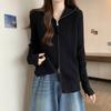 Women's Slimming European Style Maillard Sweater - Plus Size Double Zipper Cardigan for Early Spring