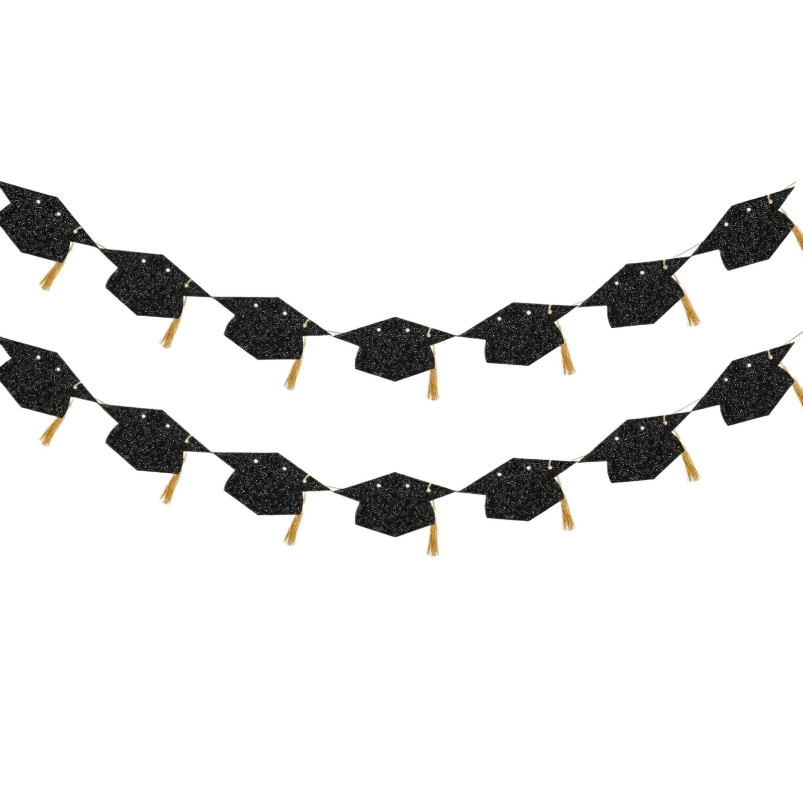 

Поздравления с выпускным для класса 2026 года с баннерами-гирляндами с кисточками, украшениями и подарками для выпускных вечеров в старшей школе. One Size чёрный