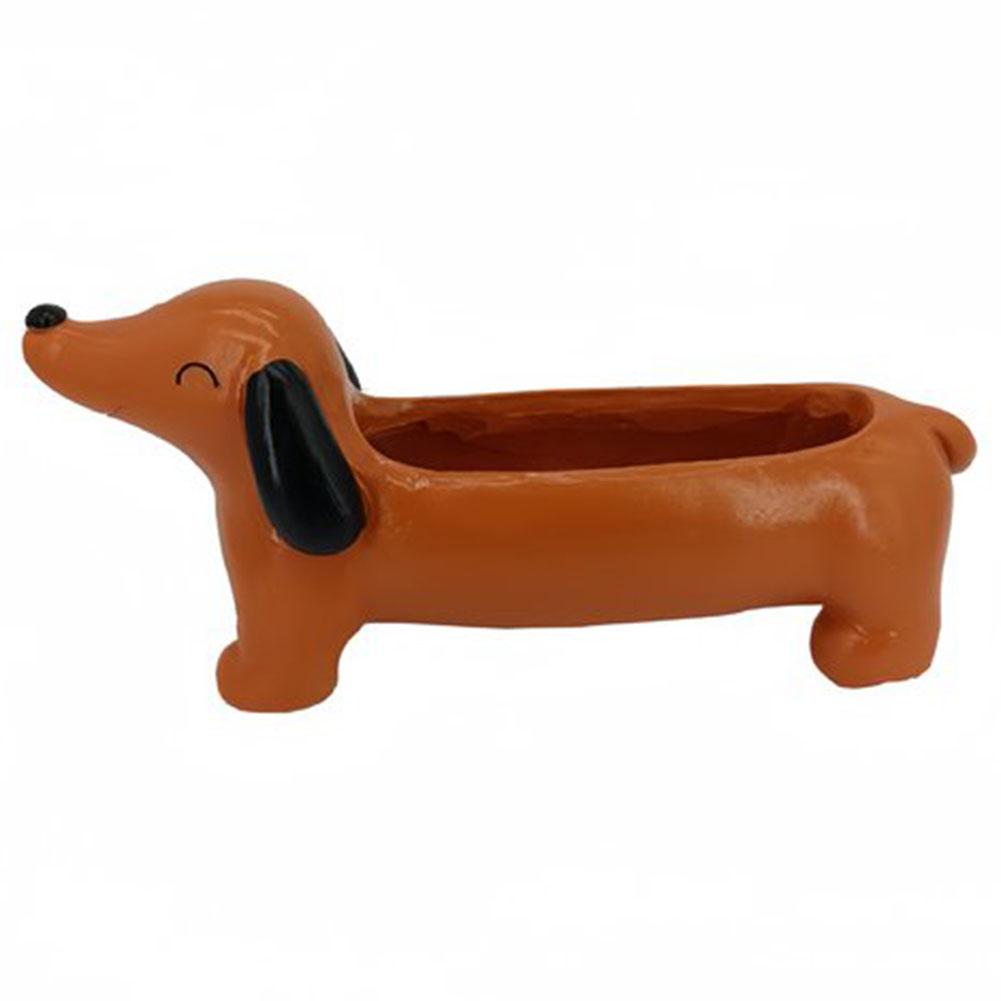 

Такса Квітковий горщик Собака Квітковий горщик Смола Квітковий кашпо Милий Сукулент Квітковий горщик Естетичний для Внутрішнього/Зовнішнього Декору