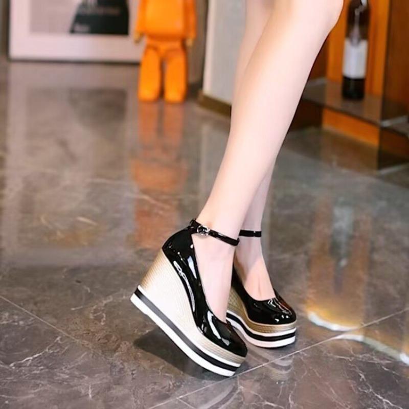 Espadrille Wedge Heel Shoes Women Pumps Pointed Toe Platform Shoes High Heels for Work Party Wedding Shoes