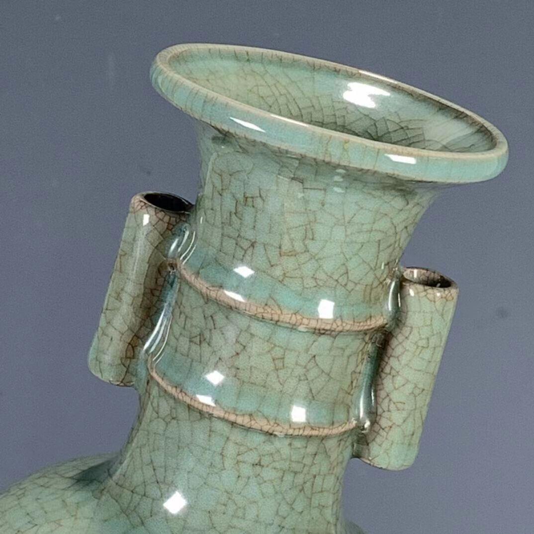 

Изысканный китайский фарфор династии Сун, жуский фарфор, ваза с двумя ручками CHINA