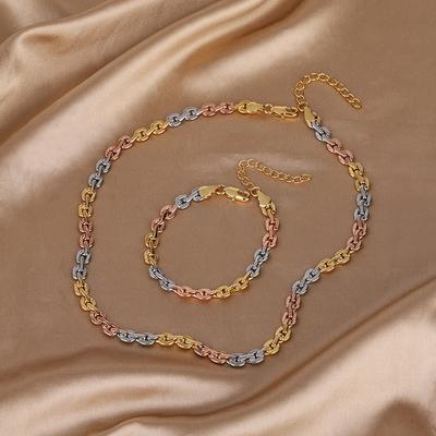Bijoux Style Niche Design Collier Femme Polyvalent Couleur Électroplaquée Or Simple Ensemble Boucle Unique