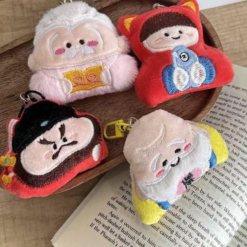 Chinese Traditional Myth Character Pendant Keychain Unique Lucky for Bag Hanging Car Key Decor