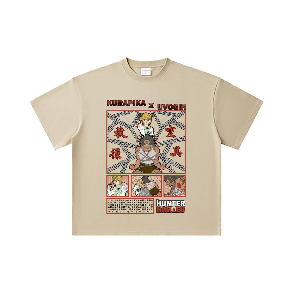 260 GSM Double Yarn 32 Count 100% Cotton HXH V8 Kurapika Uvogin Print Unisex Heavy Cotton T Shirt