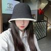Straw Bucket Hat Women's Summer Thin Hollow Bucket Hat Plain Face Cover Sun Protection Fashion Outdoor Beach Straw Hat