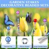 M-Modern-DIY Garden Beaded Stakes Wands Parts Kit Include 8 Pcs 8/32 Inch 12 Inch Threaded Rods, 8 Pcs Hex Nuts And 8 Diamond St