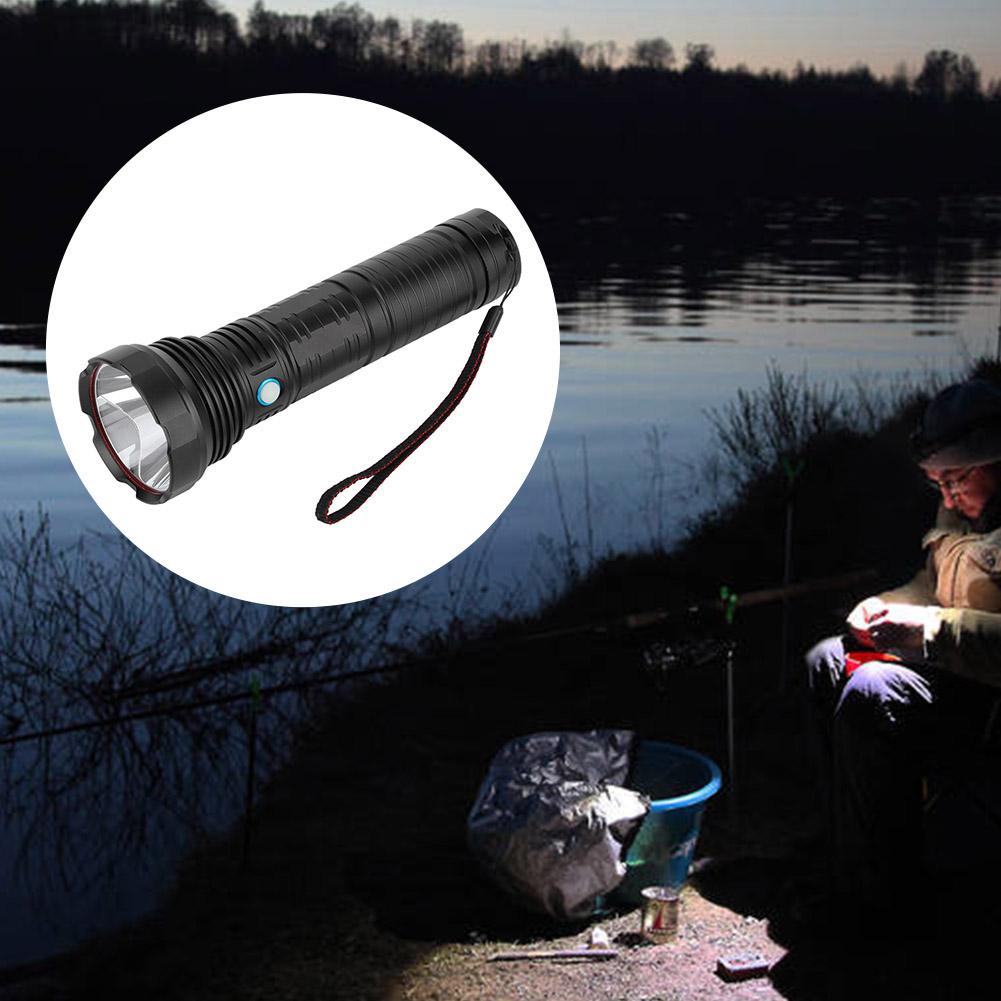 LED Aluminum Alloy 4622LM Glare Waterproof USB Charging Flashlight for Caving CampingBlack