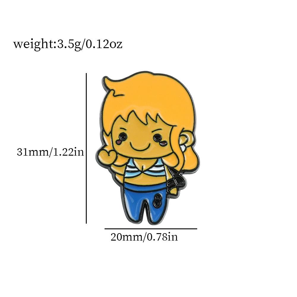 Q Version ONE PIECE Peripheral Luffy Metal Brooch Animation King of Navigation Sauron Choppa Two-dimensional Cute Badge